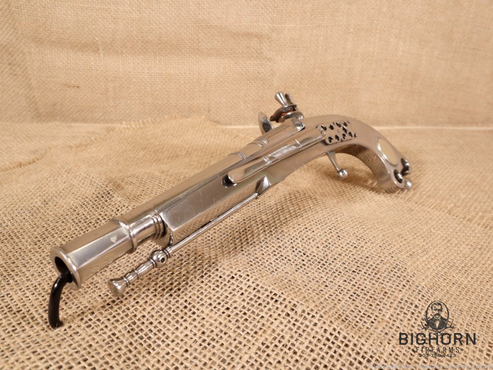 Scottish Highland Murdoch Replica Pistol, Polished Steel, Belt Clip-img-12