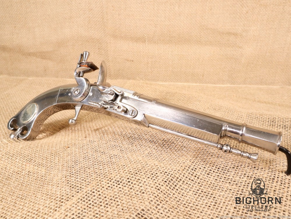 Scottish Highland Murdoch Replica Pistol, Polished Steel, Belt Clip-img-0