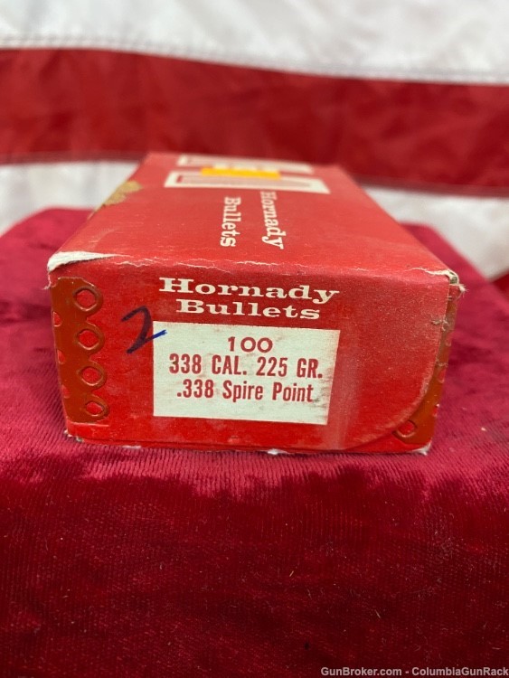 Hornady 338 Cal 225 Gr Spire Point Bullets Pack of 100 Penny Auction!-img-0