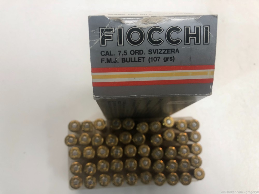 50 rnds. Fiocchi for 7.5 Swiss Ordnance Revolver. Free shipping.-img-4