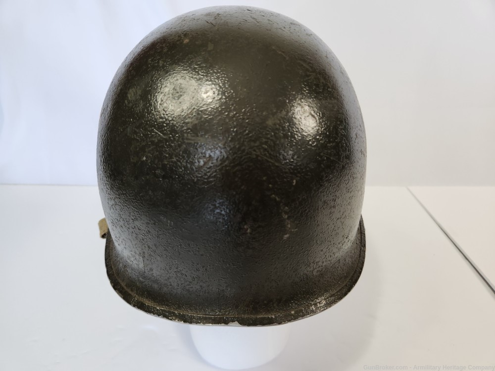 WWII US M1 Helmet First Cavalry Lieutenant Marked & Liner-img-4