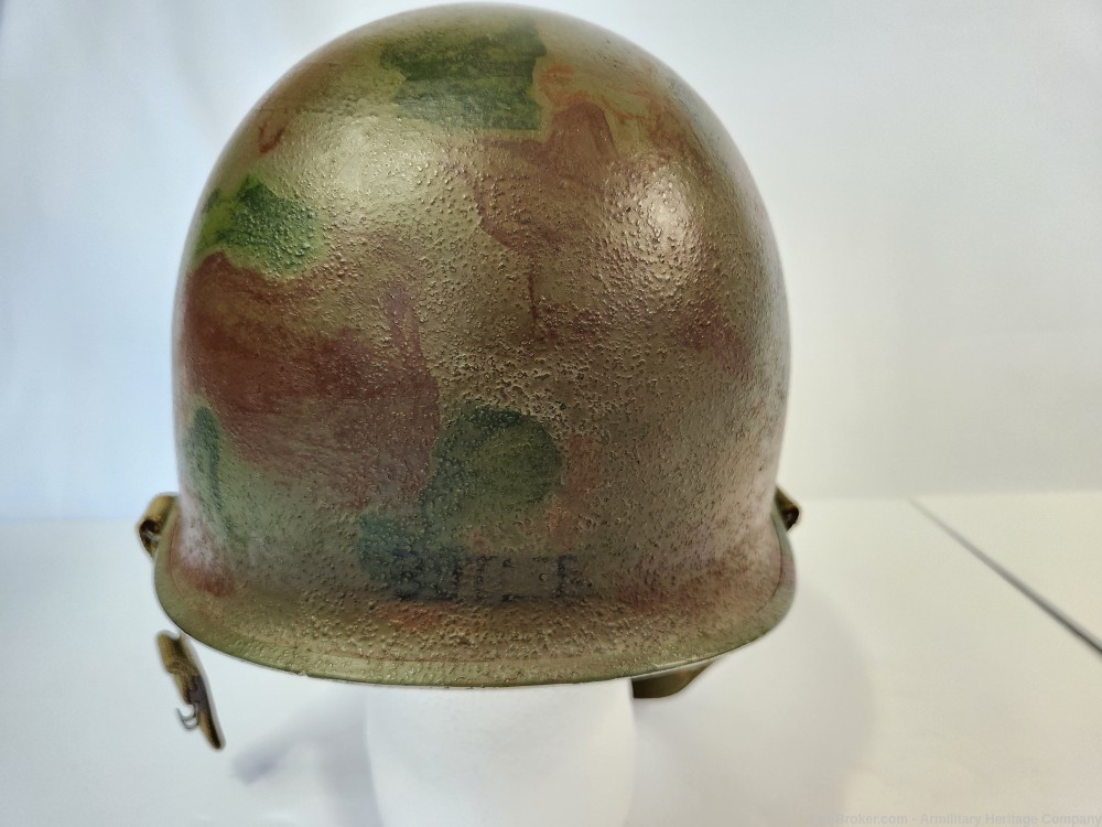 WWII US M1 Helmet Navy Seabees & Liner-img-5