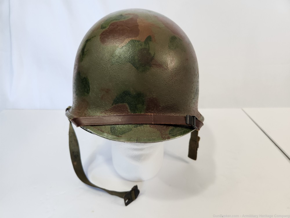 WWII US M1 Helmet Navy Seabees & Liner-img-1