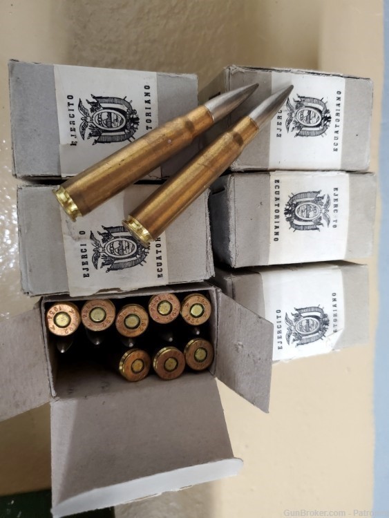 Ecuadoran Military 8mm Mauser 7.92 x 57mm 196gr. FMJ 90 Rounds-img-2