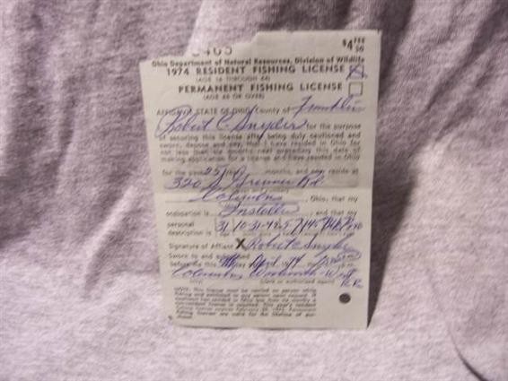 1974 Ohio Resident Fishing License-img-0