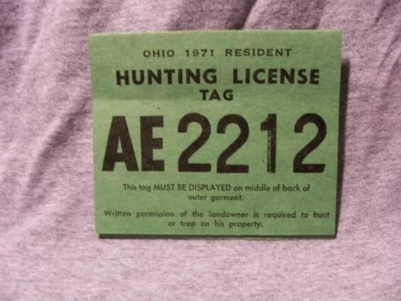 1971 Ohio Resident Hunting License-img-0