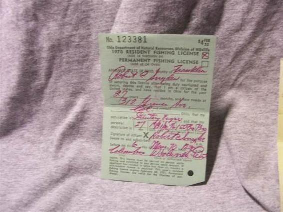 1970 Ohio Resident Fishing License-img-0