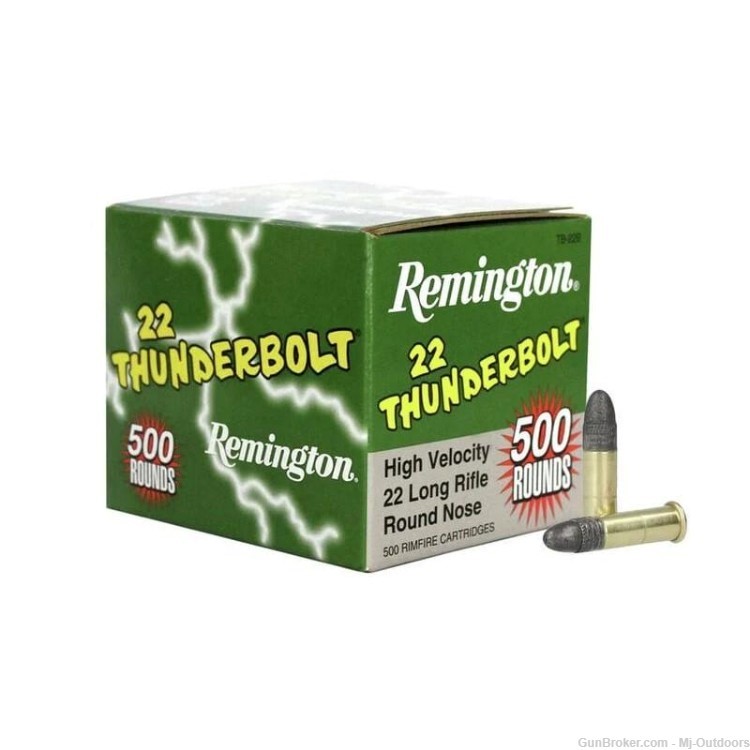 Remington .22 Thunderbolt Rimfire Ammunition .22LR 40 gr RN 1255 fps 1000rd-img-1