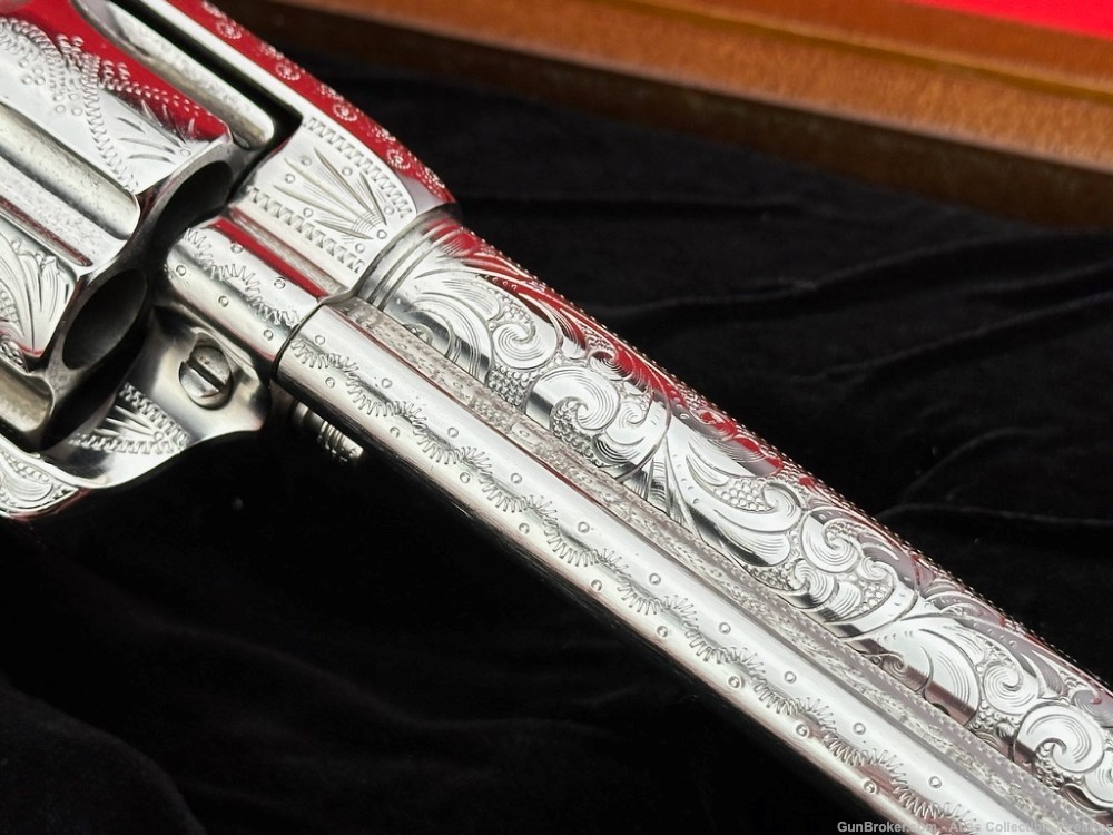 ANTIQUE 1897 Colt SAA 5 1/2" Nickel 45LC |*MASTER ENGRAVED & GENUINE STAGS*-img-11