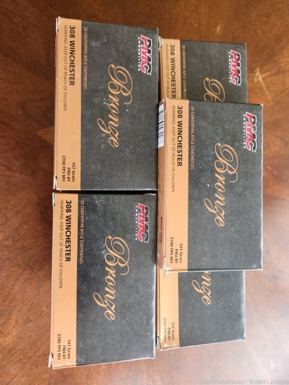 308 Win 147 Grain PMC Bronze Ammo 500rds NO CC FEES..-img-2