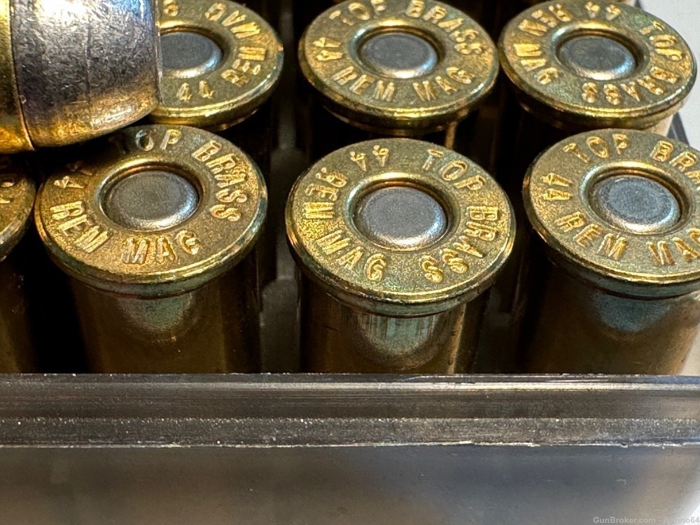 64 rounds of 44 Rem Remington Mag LRN and HP ammo and 17 spent brass cases-img-9