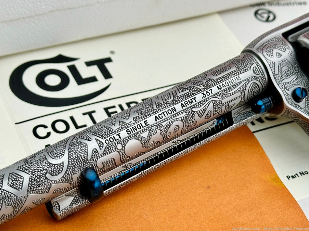COLT SAA 357 MAG 7.5" FRENCH GREY|KELLY LASTER CATTLE-BRAND MASTER ENGRAVED-img-6