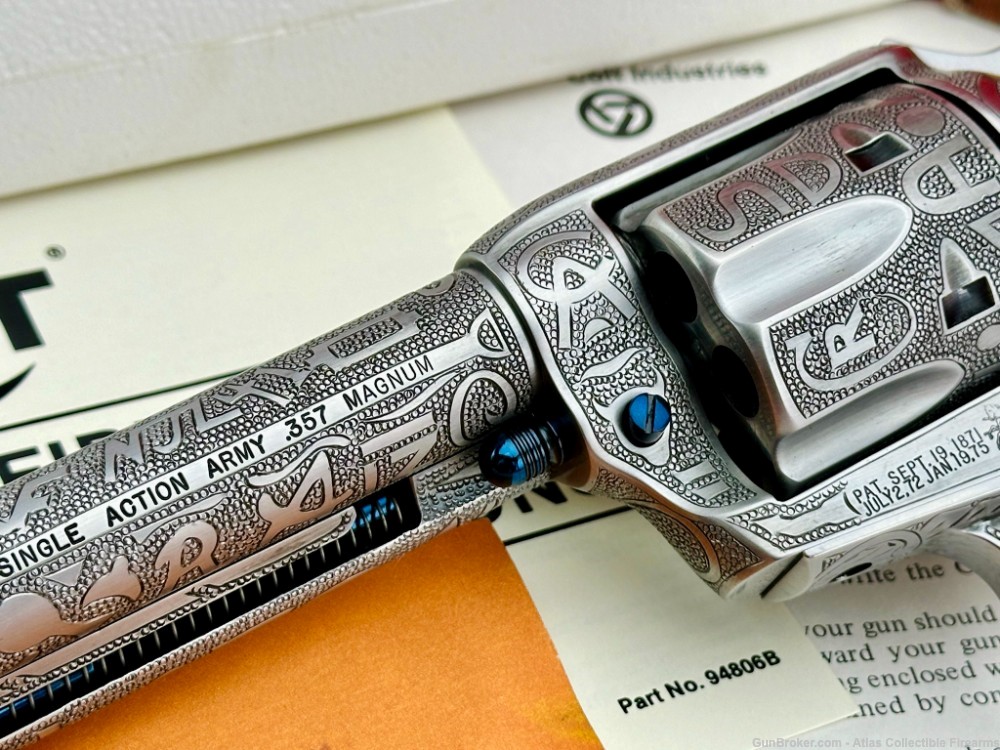 COLT SAA 357 MAG 7.5" FRENCH GREY|KELLY LASTER CATTLE-BRAND MASTER ENGRAVED-img-7