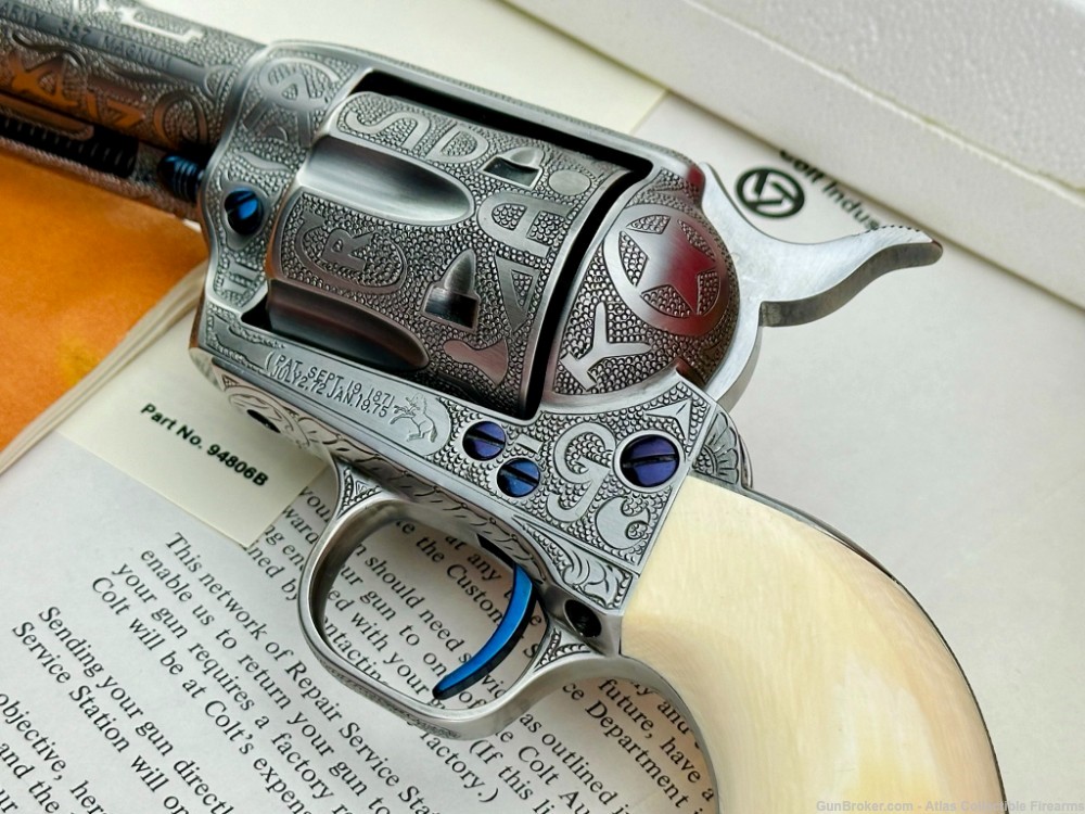 COLT SAA 357 MAG 7.5" FRENCH GREY|KELLY LASTER CATTLE-BRAND MASTER ENGRAVED-img-9
