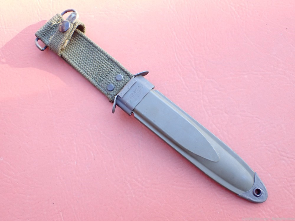 US M7 M-16 KNUCKLE TRENCH KNIFE BAYONET WITH ORIGINAL SCABBARD (CONETTA)-img-27