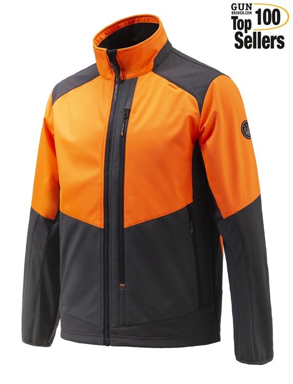 BERETTA Butte Softshell Jacket, Color: Ebony & Orange H.V., Size: XL-img-0