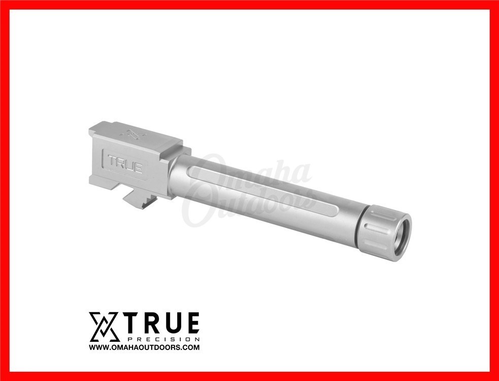 True Precision Threaded Barrel For Glock 19 Gen 3/4 9mm 1/2x28 - Stainless-img-0