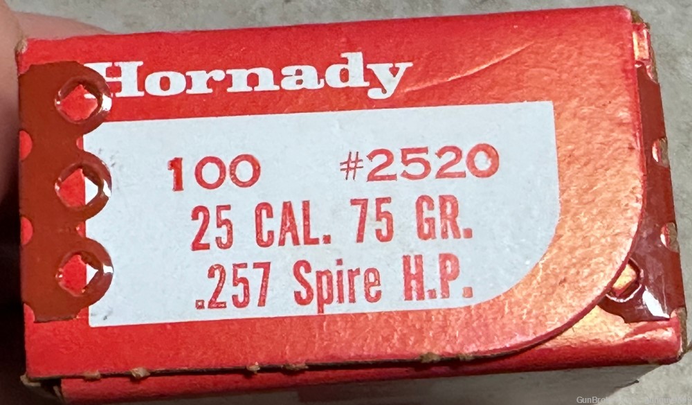 No ReSeRvE (130) Hornady 25 caliber 75-grain .257 Spire HP Reloading Bullet-img-1