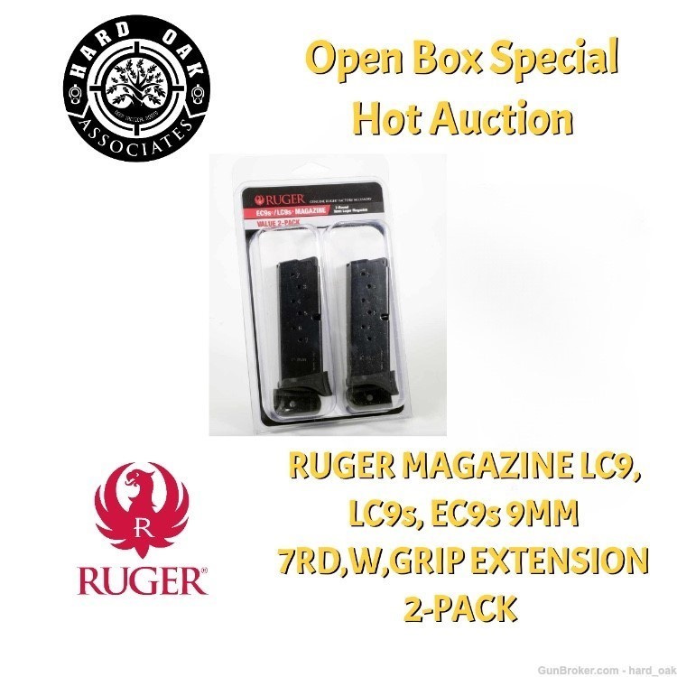 Ruger Magazine LC9, LC9s, EC9s, 9MM 7RD,W,GRIP EXTENSION 2-PACK-img-0