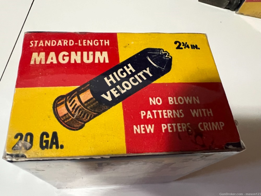 FULL VERY CLEAN PETERS 20 GA RED BAND MAGNUM BOX 6 SHOT 2-3/4 INCH-img-3