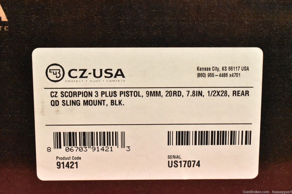 CZ Scorpion 3+ 9mm 7.8" 20+1-img-9