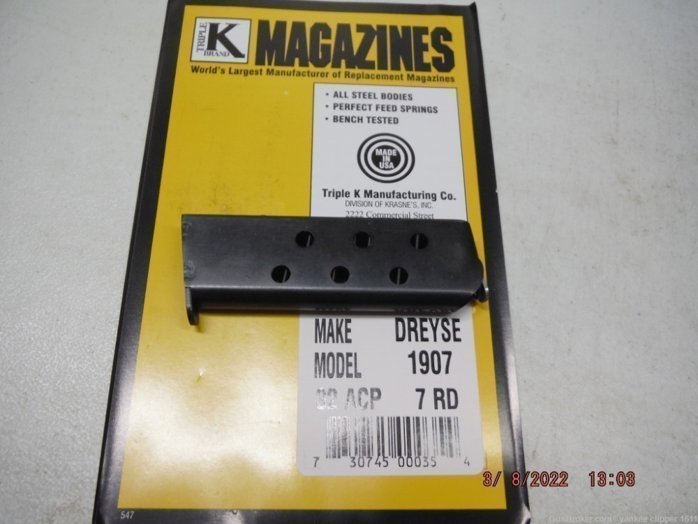 DREYSE 32 Magazine 7Rd  1907 32 ACP MAGAZINE-img-0