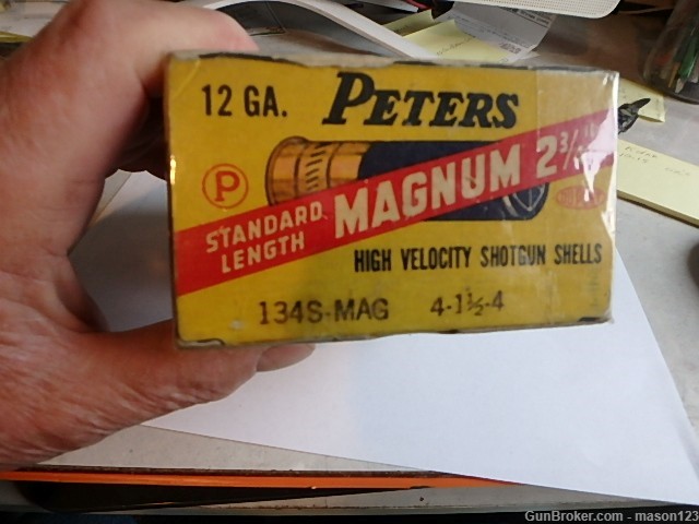 FULL 12 GA PETERS RED BAND MAGNUM DUCK BOX NO 4 SHOT-img-1