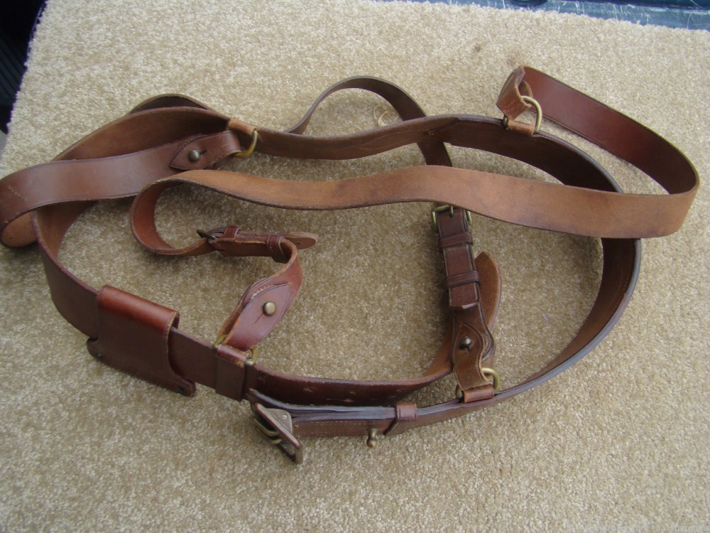 Excellent U.S. Army Sam Browne double back strap belt 1911 attachers 1922-img-0