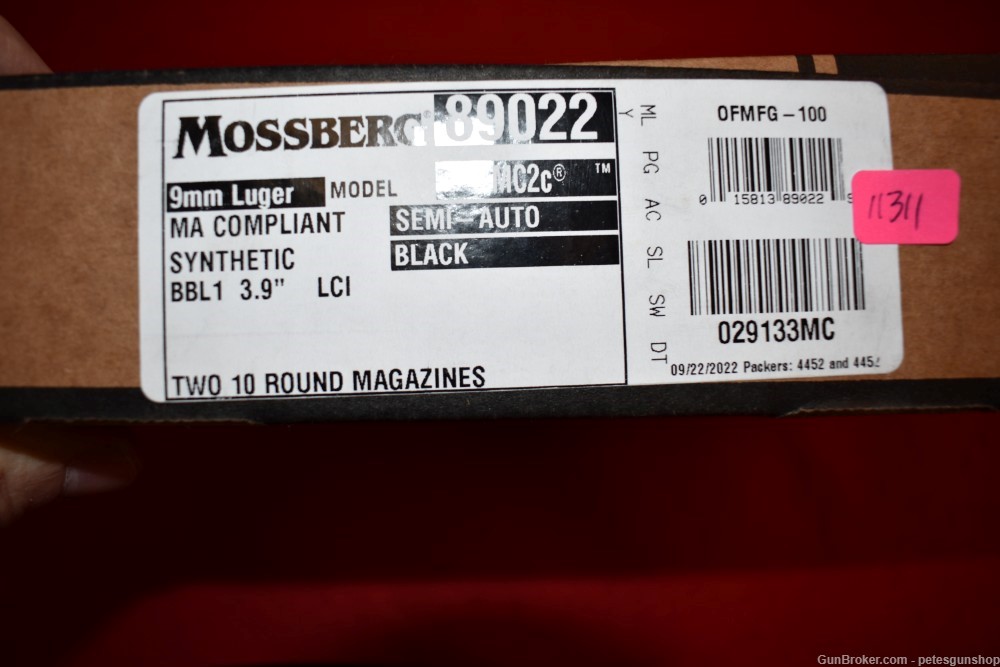 Mossberg MC2C Semi Auto 9mm, W/ Box, Spare Mag, MA OK, PENNY START!-img-2