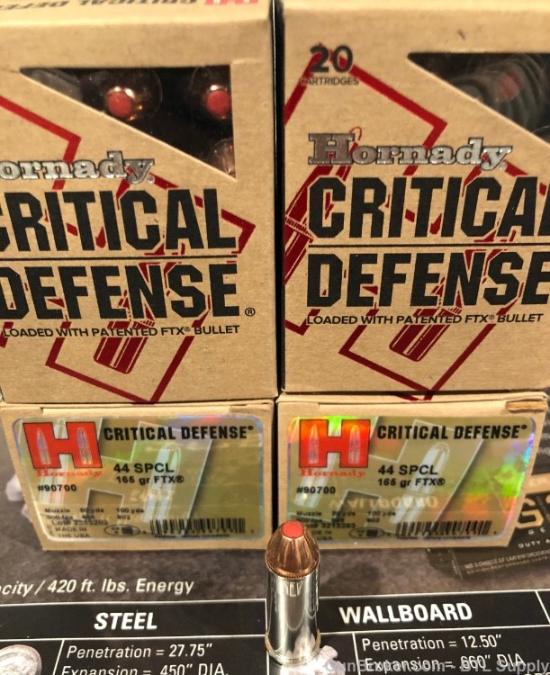 Hornady 90700 Critical Defense 44 S&W Spl 165 gr Hornady Flex Tip eXpanding-img-1