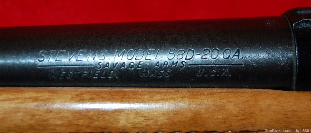 Savage Stevens 58D Bolt Action Shotgun in 20 Gauge C&R-img-2
