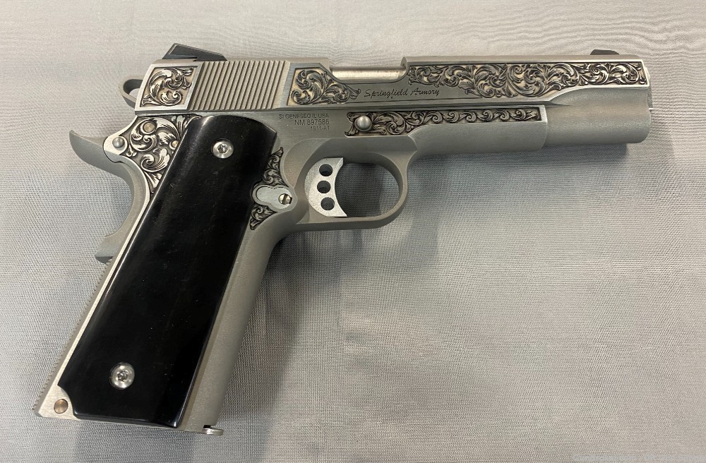 SPRINGFIELD 1911 GARRISON 45ACP 5" 7RD TYLER GUN WORK ENGRAVED PX9420STGW-img-1