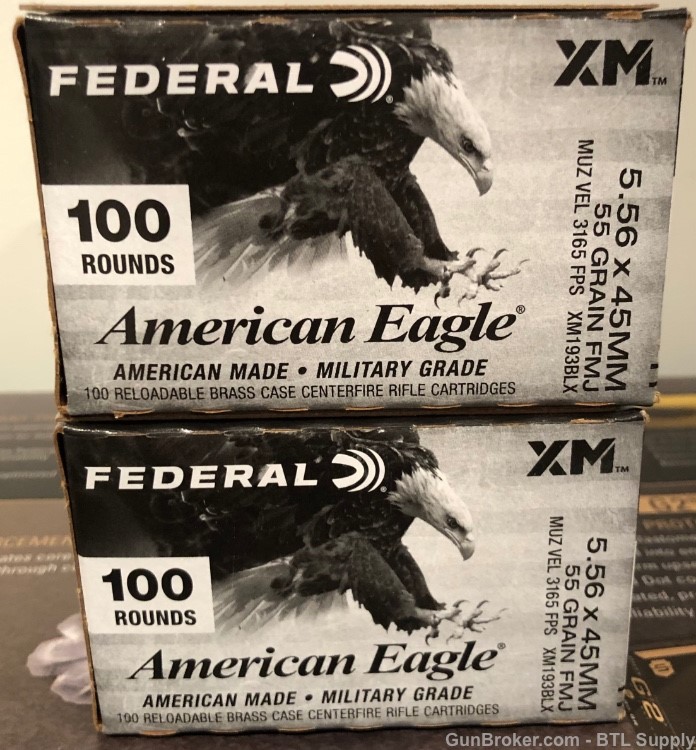 Federal American Eagle 5.56 Nato XM193 55gr 200 rounds -img-0