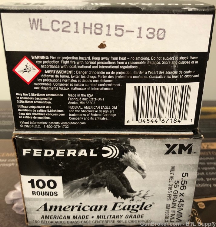 Federal American Eagle 5.56 Nato XM193 55gr 200 rounds -img-2