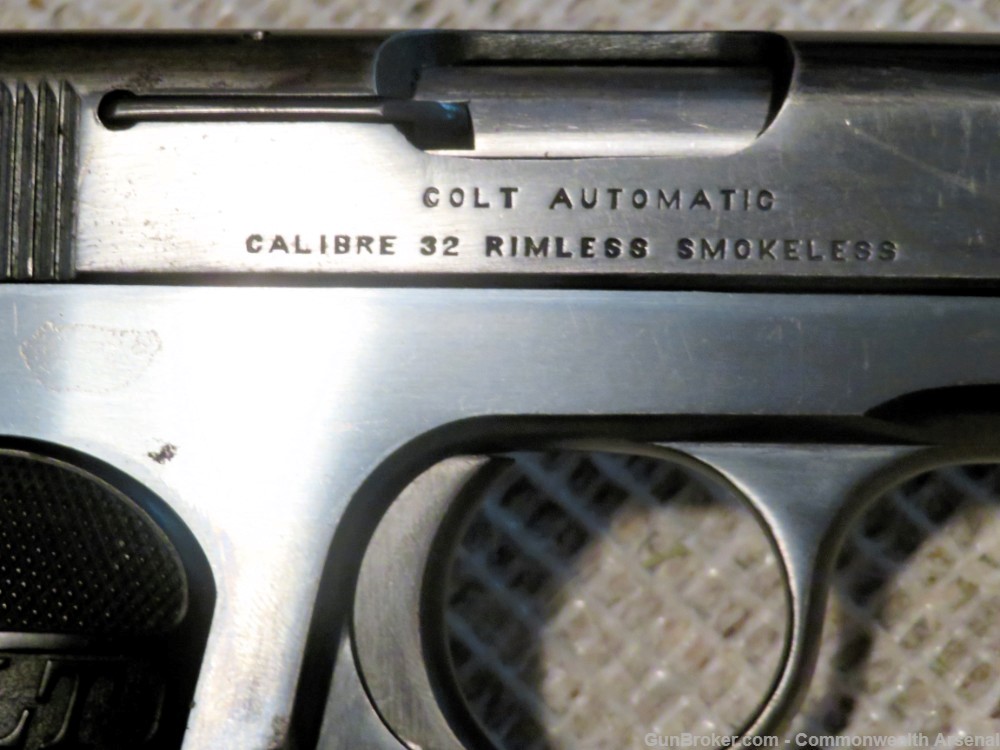 Scarce WW1 Belgian Contract Colt 1903 .32 Pocket Hammerless Pistol Rig 1916-img-7
