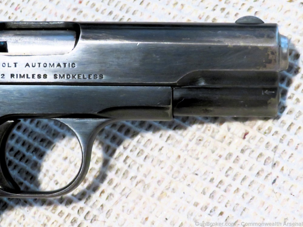 Scarce WW1 Belgian Contract Colt 1903 .32 Pocket Hammerless Pistol Rig 1916-img-5