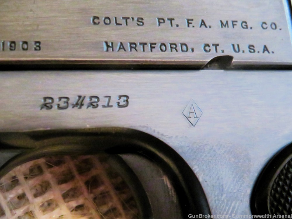 Scarce WW1 Belgian Contract Colt 1903 .32 Pocket Hammerless Pistol Rig 1916-img-17