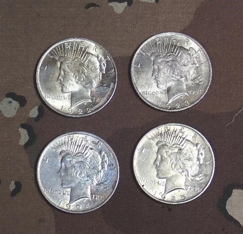 4 Peace Silver Dollars (CoinPSDN12P8N9N8P1N6P1)-img-0