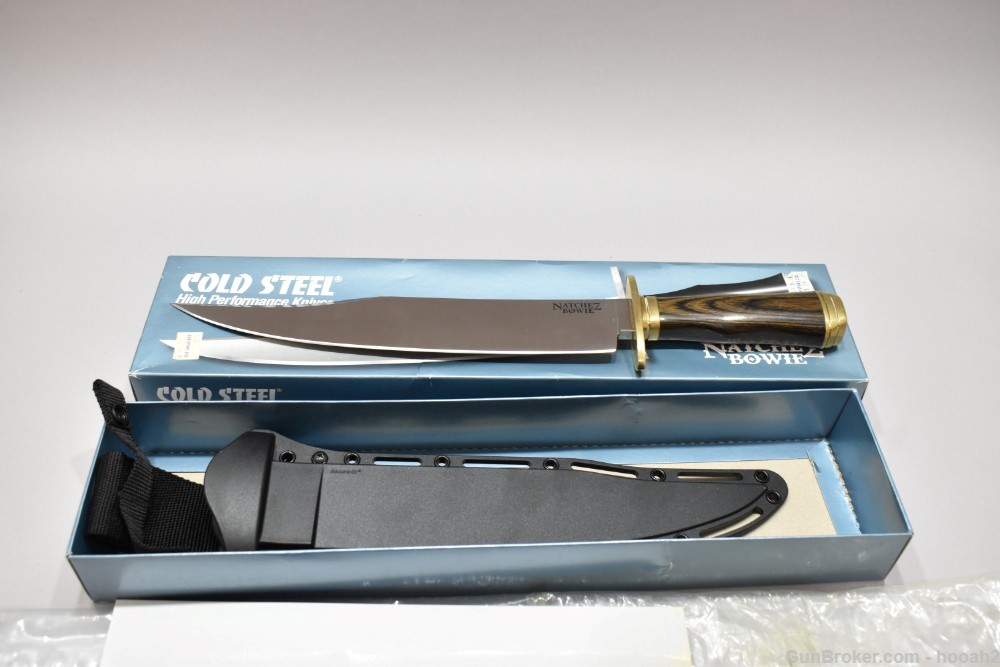 Nice Cold Steel Natchez Bowie Knife CPM-3V Fixed Blade LNIB W/Box & Sheath -img-2