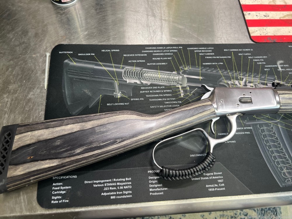 Rossi R92 Wood, Grey Laminate, Polished Stainless, 357 MAG / 38 SPECIAL +P-img-1
