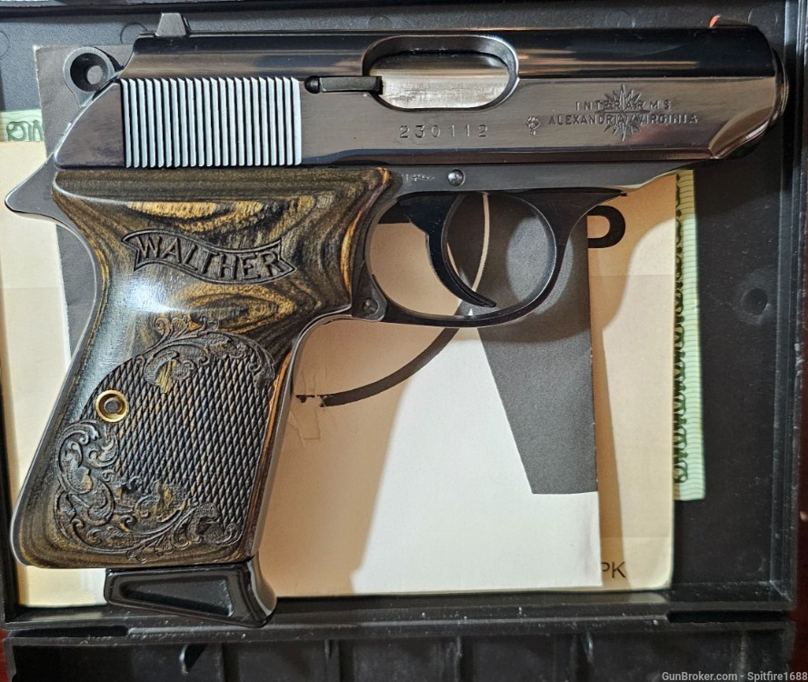 1978 West German Walther PPK/S, Box and Paperwork, VG, Altamont Grips-img-0
