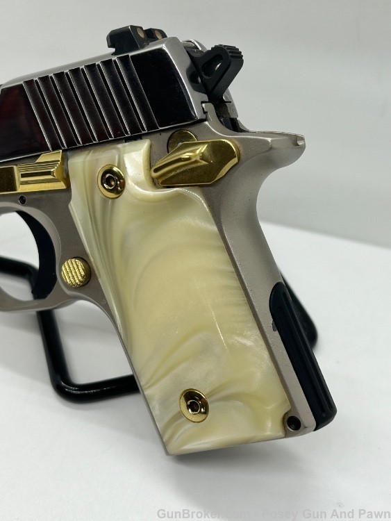 Nice SIG Sauer P238 380 Acp SS Pearl Gold Accents 238380TUX 238 Polished-img-1