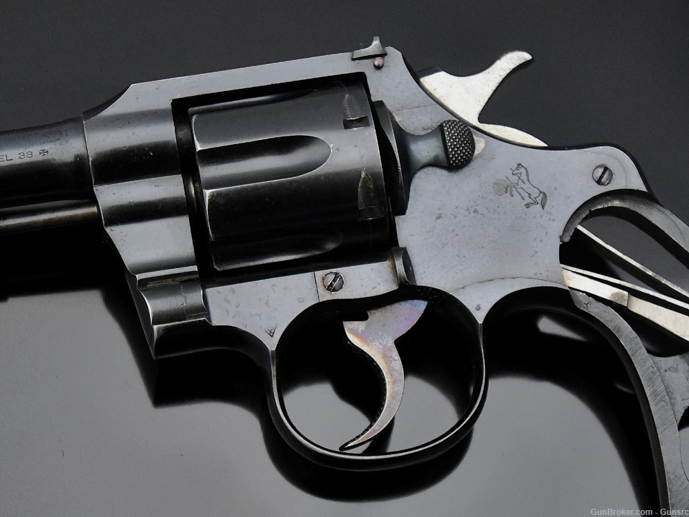 EARLY COLT OFFICER'S MODEL "FLAT TOP" .38S&W TARGET REVOLVER 1913MFG NO RSV-img-8