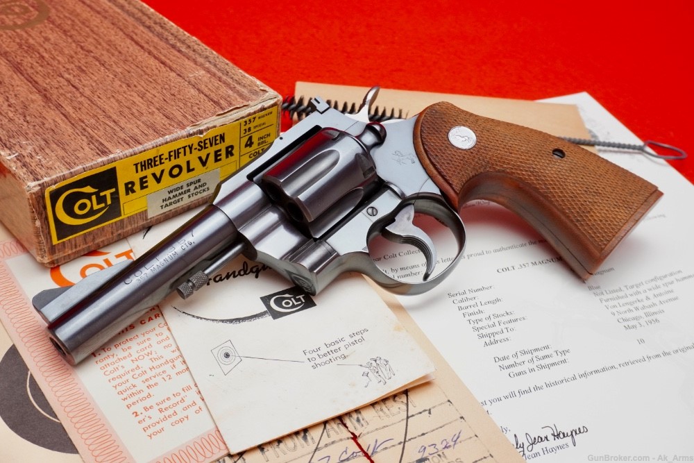UNREAL 1956 Colt .357 Revolver Pre Python Blue 4" *FIRST YEAR EXAMPLE*-img-0