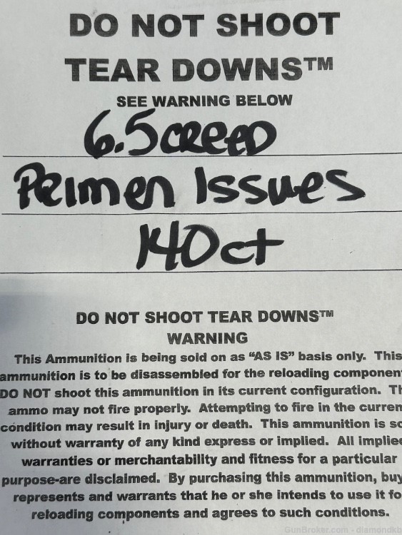 6.5 Creedmoor  Primer Issues TEAR DOWNS™ 140ct-img-1
