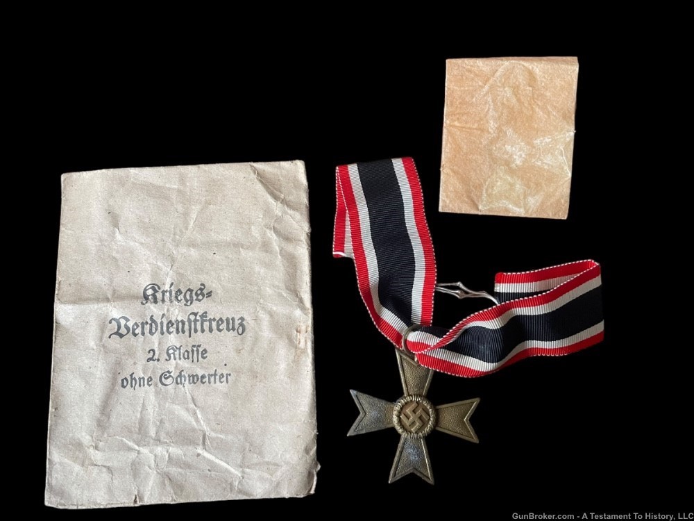 WWII GERMAN- KVK 2ND CLASS WITH PACKET- MERIT MEDAL CROSS- NR- WW2 -img-0