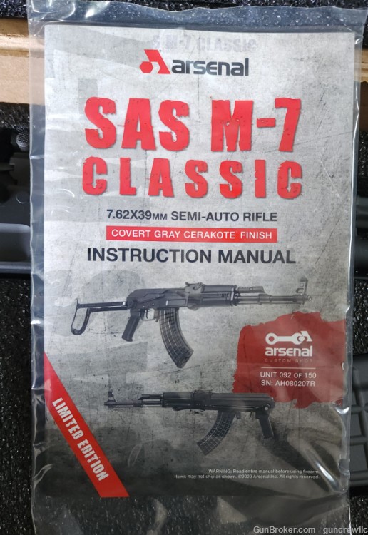Arsenal Custom Shop SASM7-34G Covert Gray SAS-M7 AK-47 1/150 Layaway-img-6