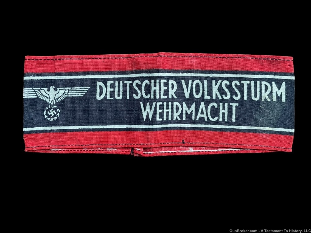 WWII GERMAN VOLKSSTURM ARMBAND- WW2 US GI BRING BACK-img-0