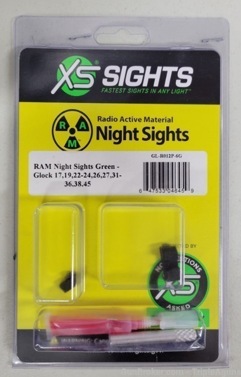 XS Sights RAM night sights for Glock 9mm 40S&W GL-R012P-6G-img-0