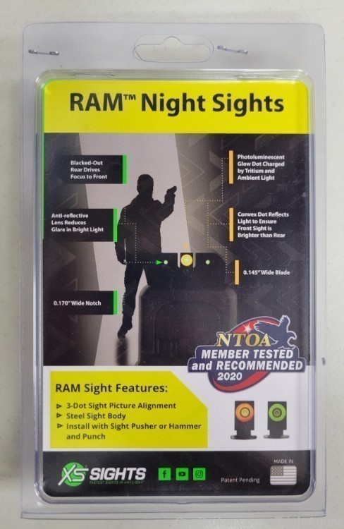 XS Sights RAM night sights for Glock 9mm 40S&W GL-R012P-6G-img-3